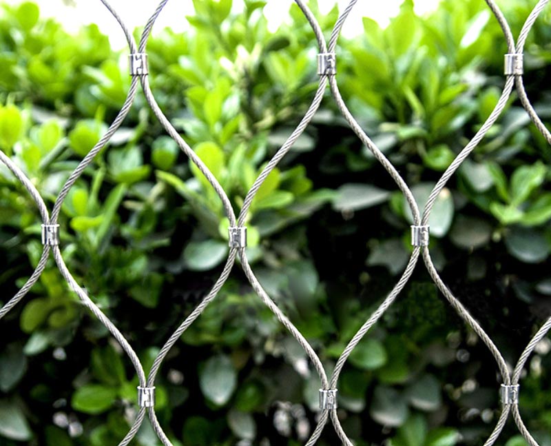 Stainless steel cable mesh opened ferrule type green wall