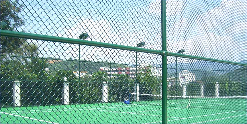 Chain-link wire mesh fence