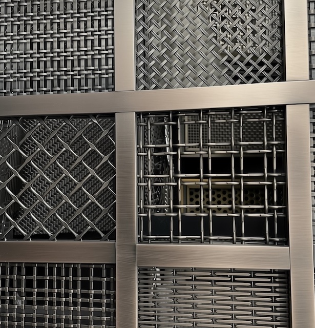 BZ wire mesh Architectural Woven Mesh sample display showing diverse weave patterns