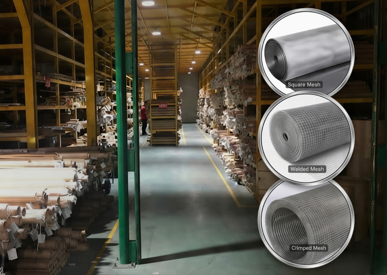 BZ Wire Mesh Warehouse: Stainless Steel Wire Mesh stocks including Square Mesh, Welded Mesh, and Crimped Mesh