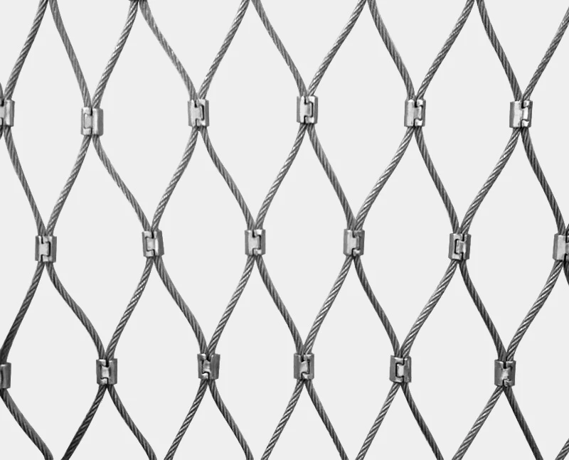 Stainless steel cable opened ferrule mesh