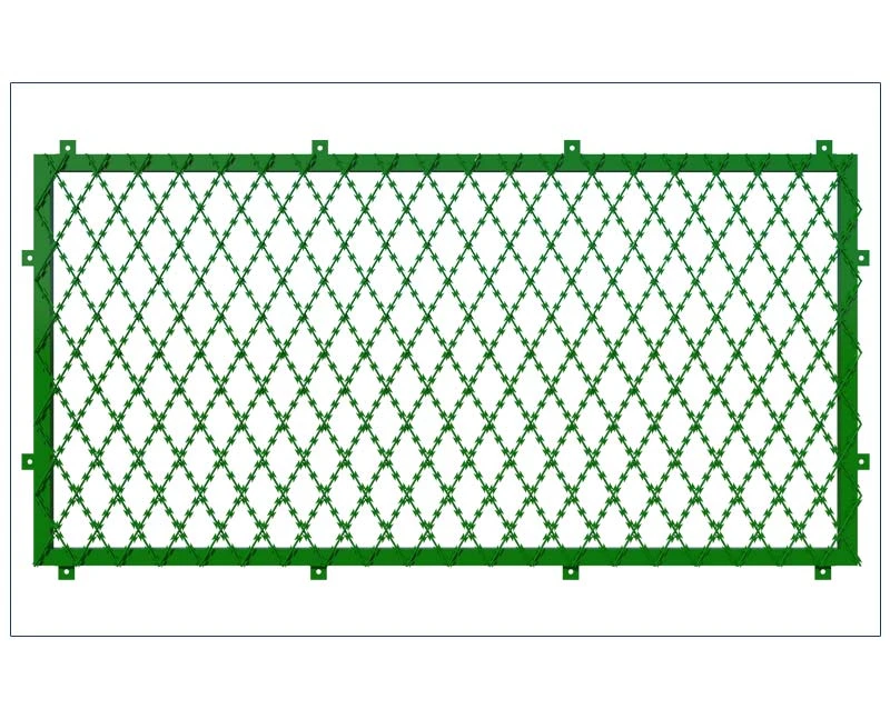 Razor wire and fence