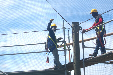 Cable mesh installation